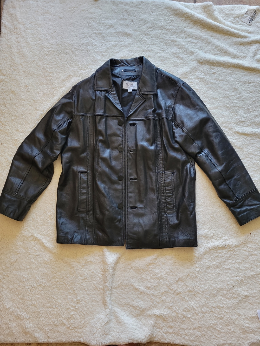 Wilsons M. Julian Black Leather Coat